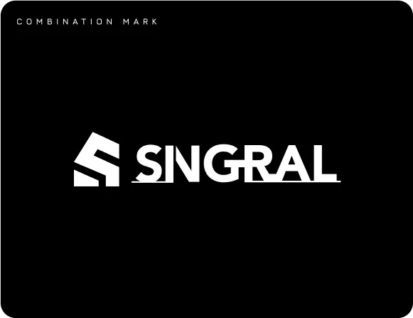 White stylized geometric S logo followed by text 'SNGRAL' on a black background.
